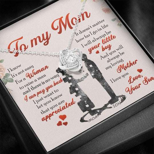 Mom Necklace, You Are Appreciated Love Knot Necklace Gift For Mom Gifts for Mother (Mom) Rakva