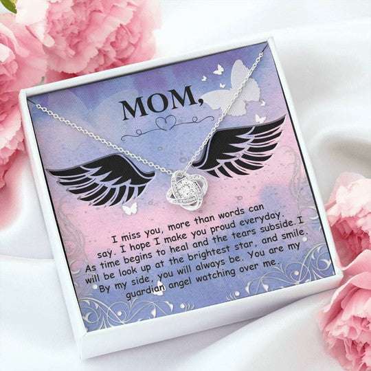 Mom Necklace, You Are My Guardian Angel Love Knot Necklace Gift For Mom Gifts for Mother (Mom) Rakva