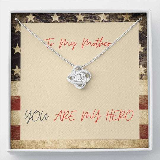 Mom Necklace, You Are My Hero Gift For Mom Love Knot Necklace Gifts for Mother (Mom) Rakva