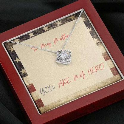 Mom Necklace, You Are My Hero Gift For Mom Love Knot Necklace Gifts for Mother (Mom) Rakva