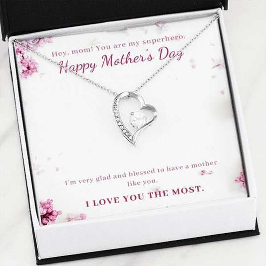 Mom Necklace, You Are My Superhero Forever Love Necklace Gift For Mom Gifts for Mother (Mom) Rakva