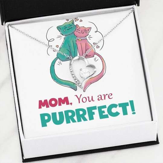 Mom Necklace, You Are Purrfect Forever Love Necklace For Mom Gifts for Mother (Mom) Rakva