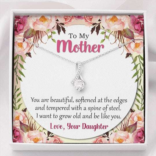 Mom Necklace, You Are Softened At The Edges Alluring Beauty Necklace Gift For Mom Gifts for Mother (Mom) Rakva