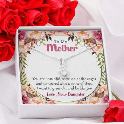 Mom Necklace, You Are Softened At The Edges Alluring Beauty Necklace Gift For Mom Gifts for Mother (Mom) Rakva