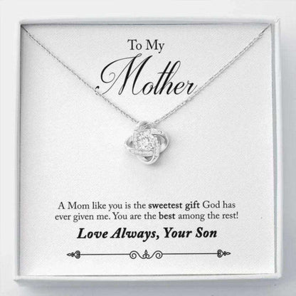 Mom Necklace, You Are The Best Among The Rest Gift For Mother Love Knot Necklace Gifts for Mother (Mom) Rakva