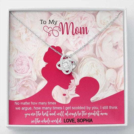 Mom Necklace, You Are The Best Gift For Mom Custom Name Love Knot Necklace Gifts for Mother (Mom) Rakva