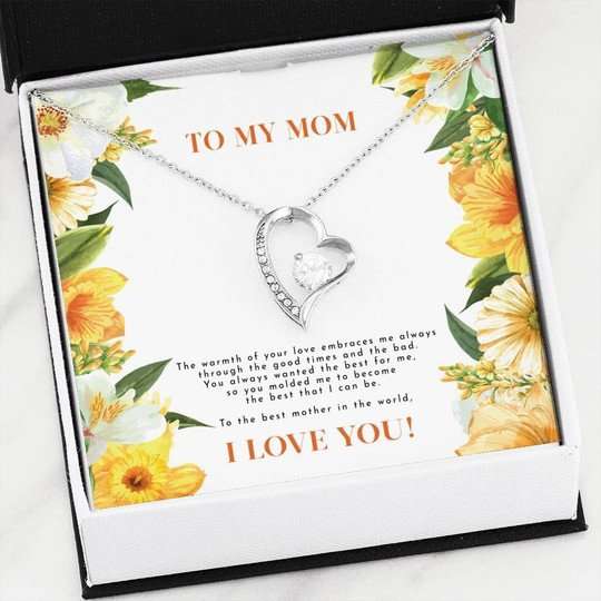 Mom Necklace, You Are The Best Mom In The World Forever Love Necklace Gift For Mom Gifts for Mother (Mom) Rakva