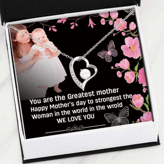 Mom Necklace, You Are The Greatest Mother Gift For Mom Forever Love Necklace Gifts for Mother (Mom) Rakva