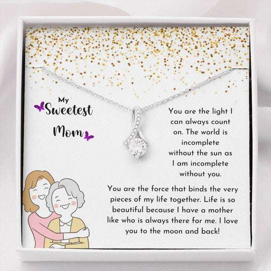 Mom Necklace, You Are The Light I Can Always Count On Alluring Beauty Necklace Gift For Mom Gifts for Mother (Mom) Rakva