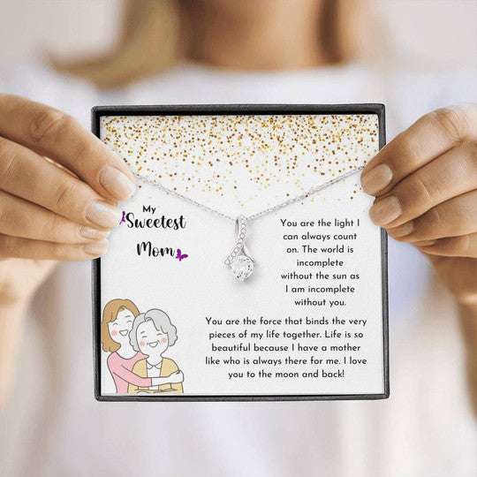 Mom Necklace, You Are The Light I Can Always Count On Alluring Beauty Necklace Gift For Mom Gifts for Mother (Mom) Rakva