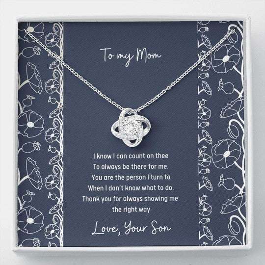 Mom Necklace, You Are The Person I Turn To Gift For Mom From Son Love Knot Necklace Gifts for Mother (Mom) Rakva