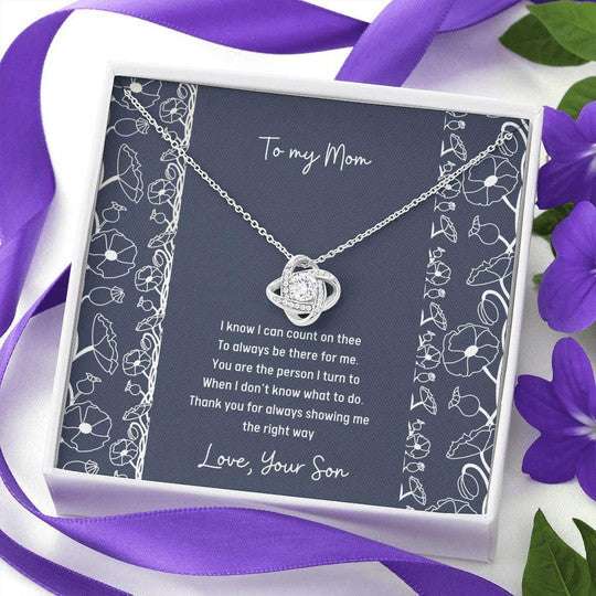 Mom Necklace, You Are The Person I Turn To Gift For Mom From Son Love Knot Necklace Gifts for Mother (Mom) Rakva