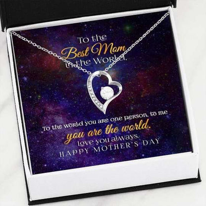 Mom Necklace, You Are The World Cosmos Forever Love Necklace Gift For Mom Gifts for Mother (Mom) Rakva