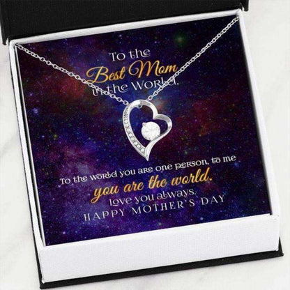 Mom Necklace, You Are The World Cosmos Forever Love Necklace Gift For Mom Valentines Day Presents Gifts for Mother (Mom) Rakva