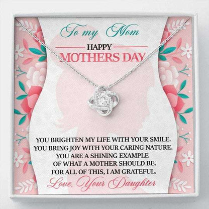 Mom Necklace, You Bring Joy With Your Caring Nature Gift For Mom Love Knot Necklace Gifts for Mother (Mom) Rakva