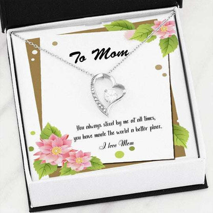 Mom Necklace, You Made The World A Better Place Forever Love Necklace For Mom Gifts for Mother (Mom) Rakva