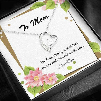 Mom Necklace, You Made The World A Better Place Forever Love Necklace For Mom Gifts for Mother (Mom) Rakva