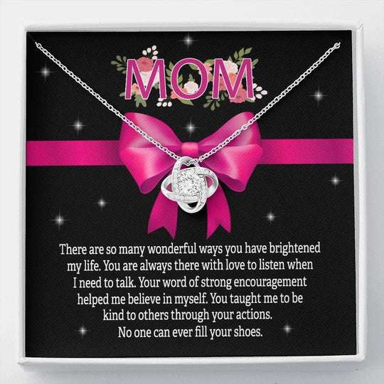 Mom Necklace, You Taught Me To Be Kind To Others Gift For Mom Love Knot Necklace Gifts for Mother (Mom) Rakva