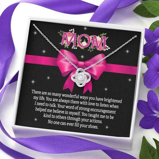 Mom Necklace, You Taught Me To Be Kind To Others Gift For Mom Love Knot Necklace Gifts for Mother (Mom) Rakva