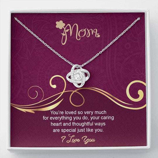 Mom Necklace, You’Re Loved So Very Much Gift For Mom Love Knot Necklace Gifts for Mother (Mom) Rakva