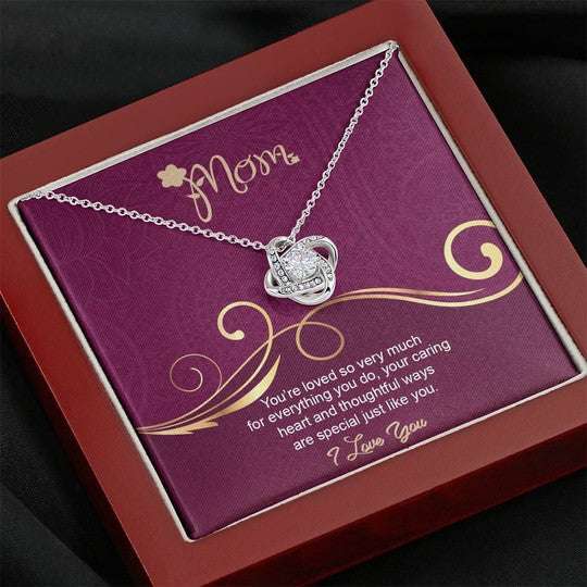 Mom Necklace, You’Re Loved So Very Much Gift For Mom Love Knot Necklace Gifts for Mother (Mom) Rakva