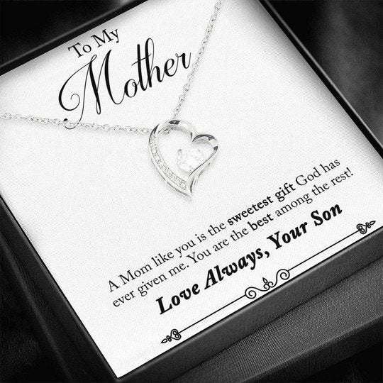 Mom Necklace, You’Re The Best Among The Rest Forever Love Necklace For Mom Gifts for Mother (Mom) Rakva