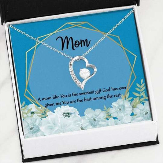 Mom Necklace, You’Re The Best Among The Rest Forever Love Necklace For Mom Gifts for Mother (Mom) Rakva