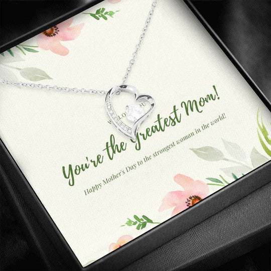 Mom Necklace, You’Re The Greatest Mom Forever Love Necklace For Mom Gifts for Mother (Mom) Rakva