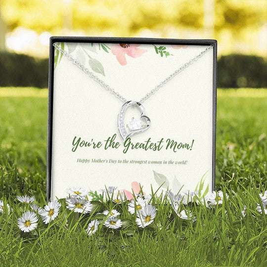 Mom Necklace, You’Re The Greatest Mom Forever Love Necklace For Mom Gifts for Mother (Mom) Rakva