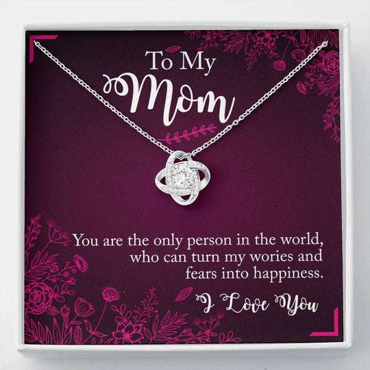 Mom Necklace, You’Re The Only Person In The World Love Knot Necklace Gift For Mom Gifts for Mother (Mom) Rakva