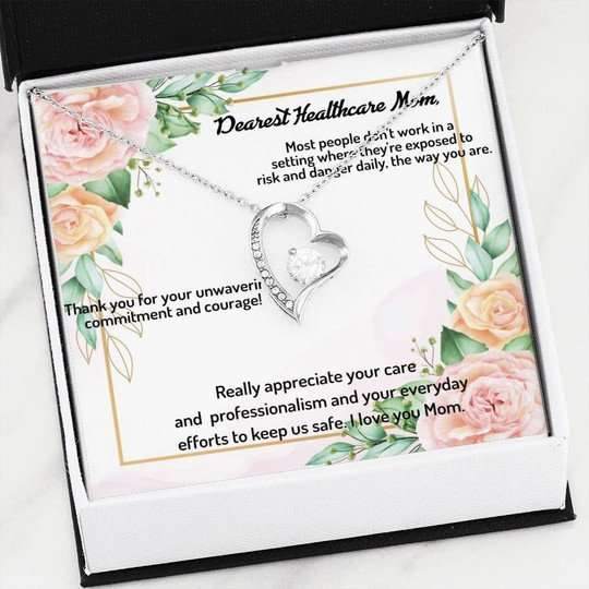 Mom Necklace, Your Everyday Efforts To Keep Us Safe Forever Love Necklace For Mom Gifts for Mother (Mom) Rakva