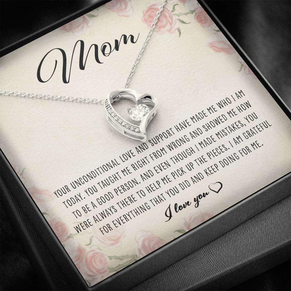 Mom Necklace, Your Unconditional Love And Support “ Forever Love Necklace Gifts for Mother (Mom) Rakva