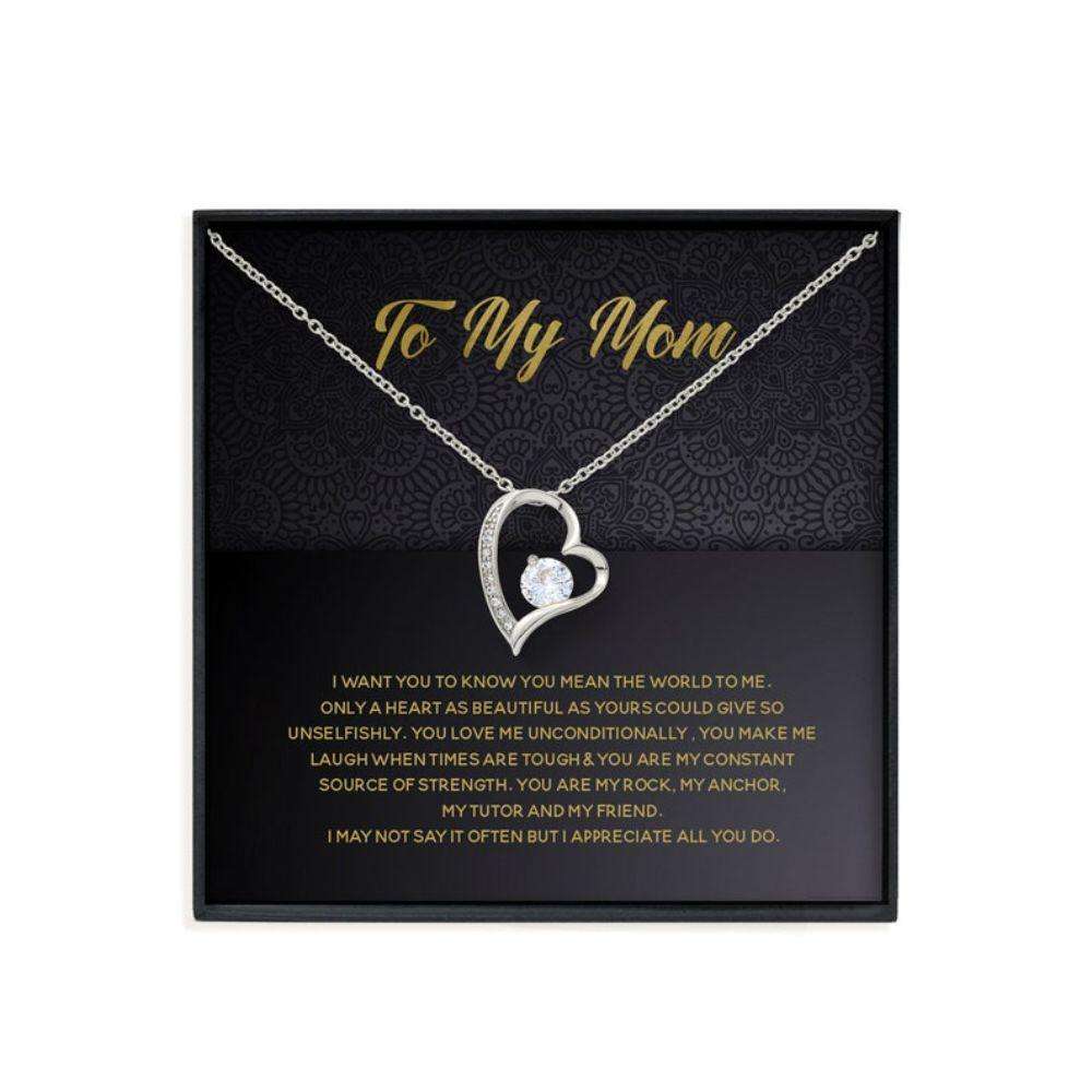 Mom Necklace,Heart Gift Boxed Dainty Necklace For Mom, Gift For Mom Necklace Gifts for Mother (Mom) Rakva