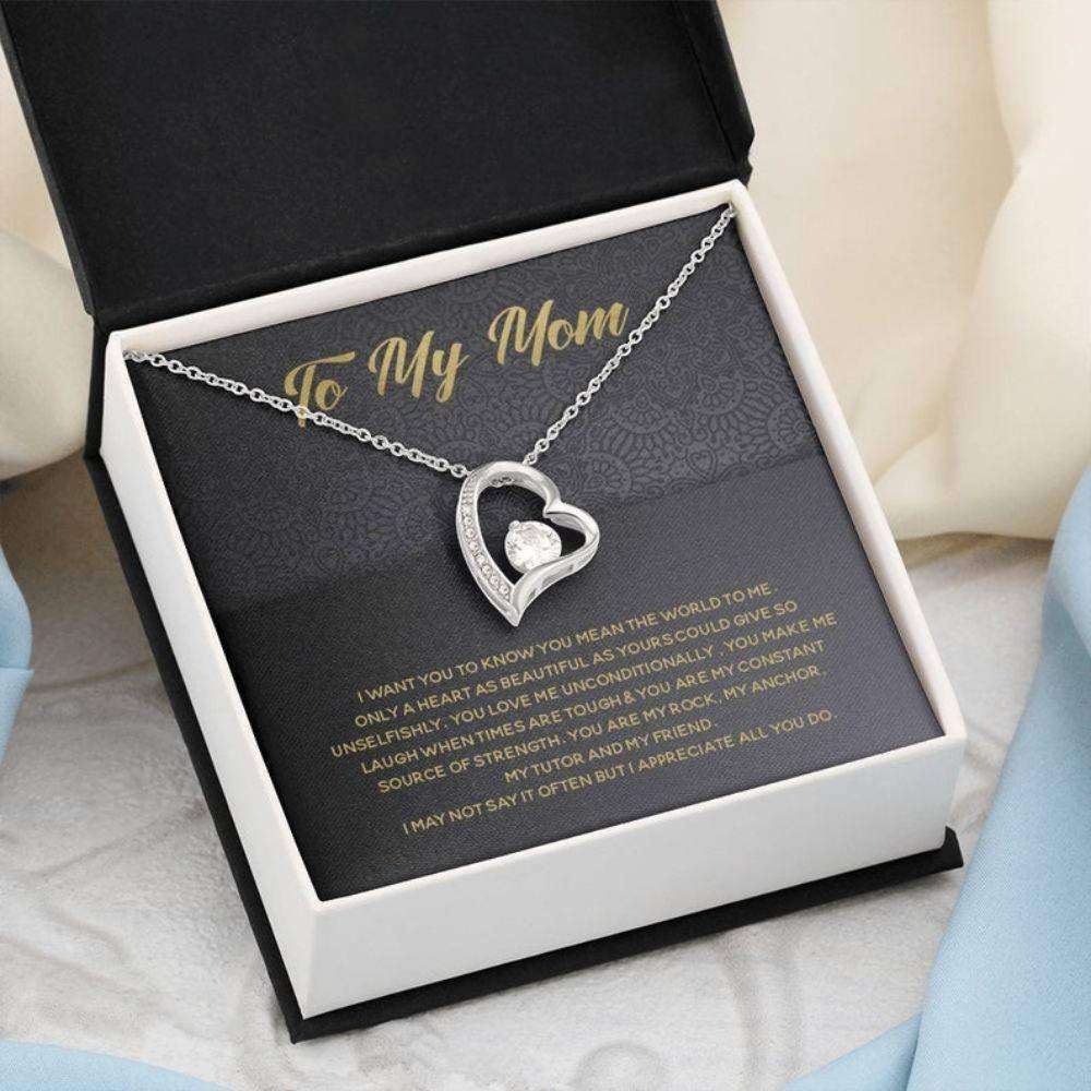 Mom Necklace,Heart Gift Boxed Dainty Necklace For Mom, Gift For Mom Necklace Gifts for Mother (Mom) Rakva