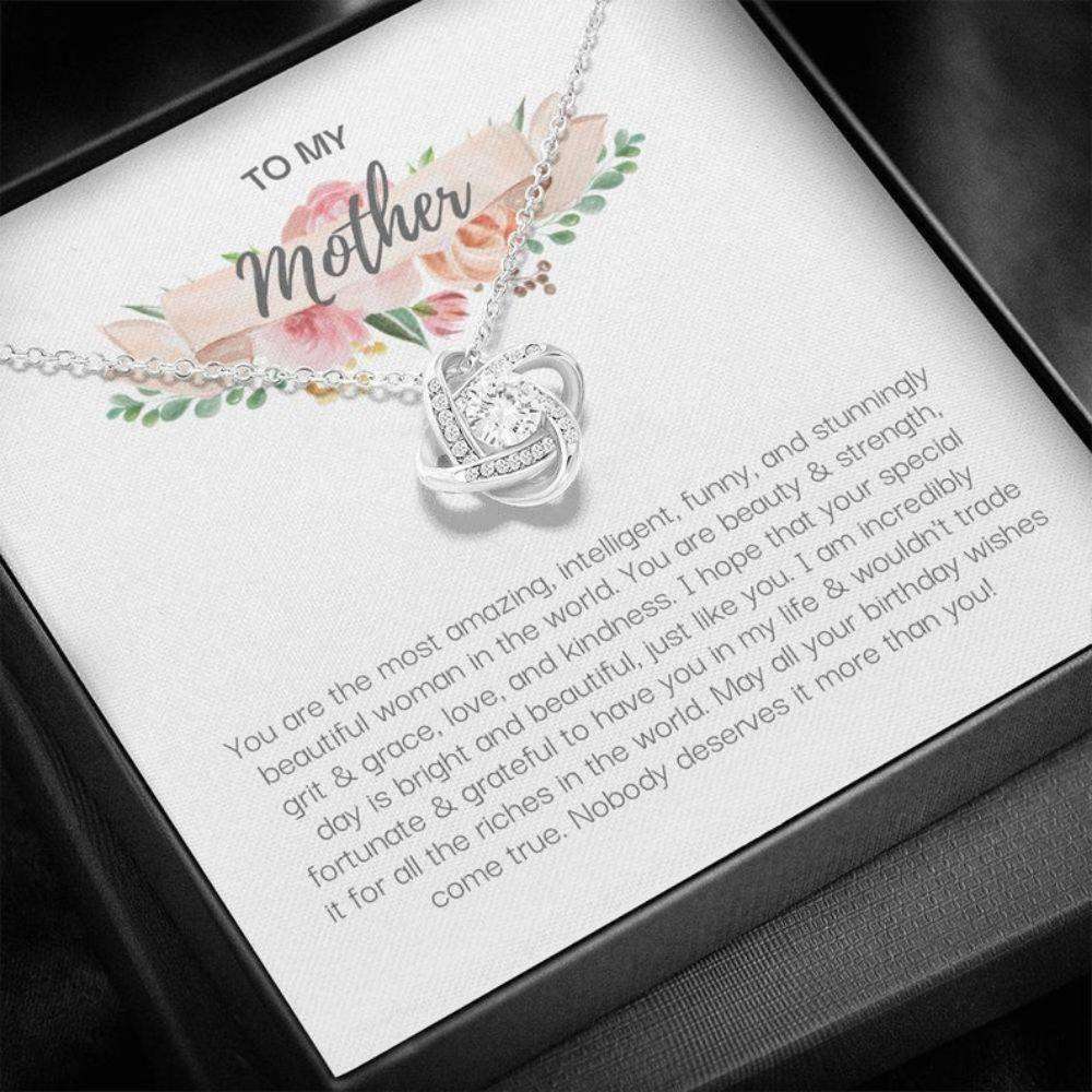 Mom Necklace,Mom Birthday Necklace Gift, Cz Necklace With Happy Birthday Card, 50Th Birthday Present From Daughter Gifts For Daughter Rakva