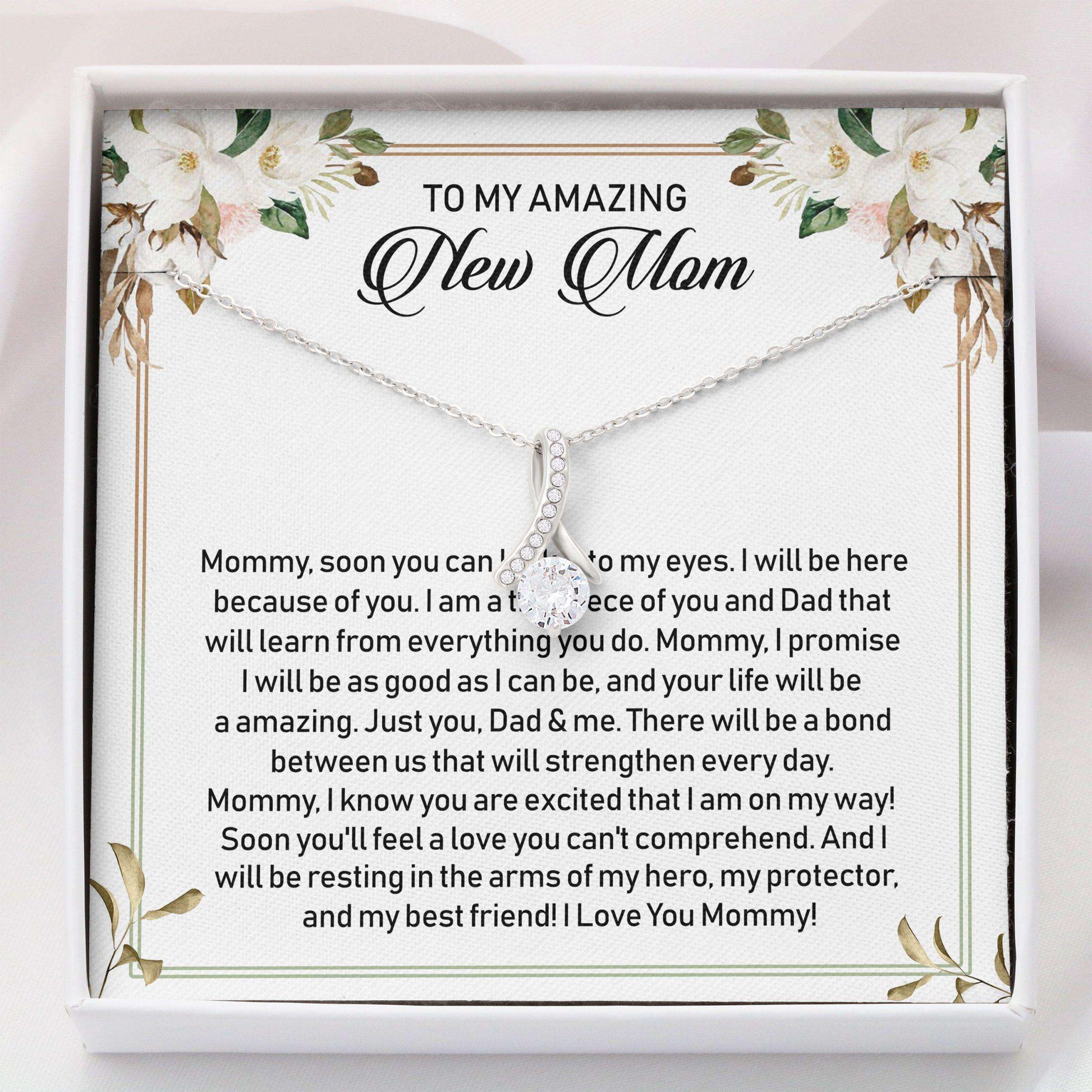 Mom To Be Necklace, Alluring Beauty Necklace “ To My Amazing New Mom Necklace Gifts For Mom To Be (Future Mom) Rakva