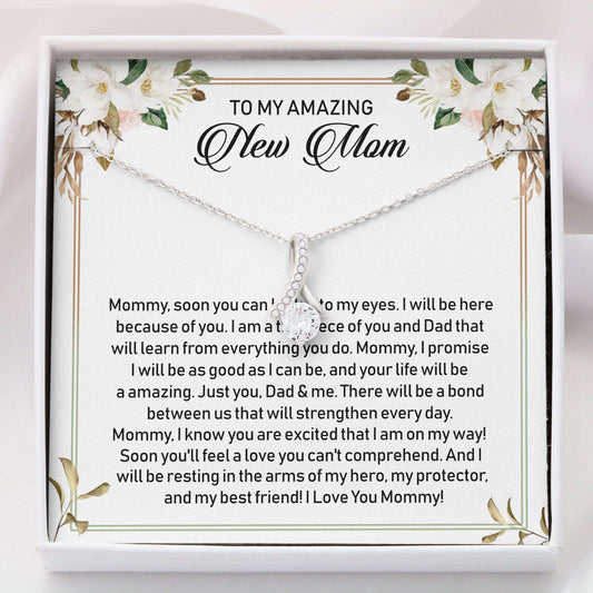 Mom To Be Necklace, Alluring Beauty Necklace “ To My Amazing New Mom Necklace Gifts For Mom To Be (Future Mom) Rakva