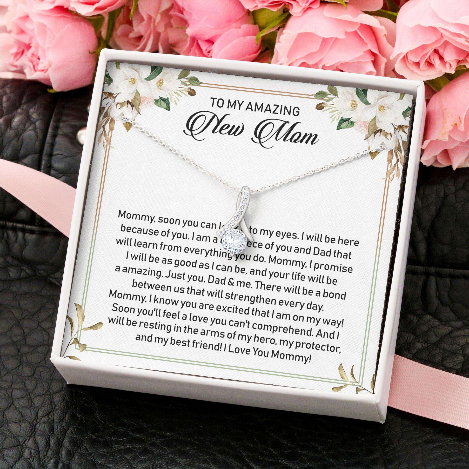 Mom To Be Necklace, Alluring Beauty Necklace “ To My Amazing New Mom Necklace Gifts For Mom To Be (Future Mom) Rakva