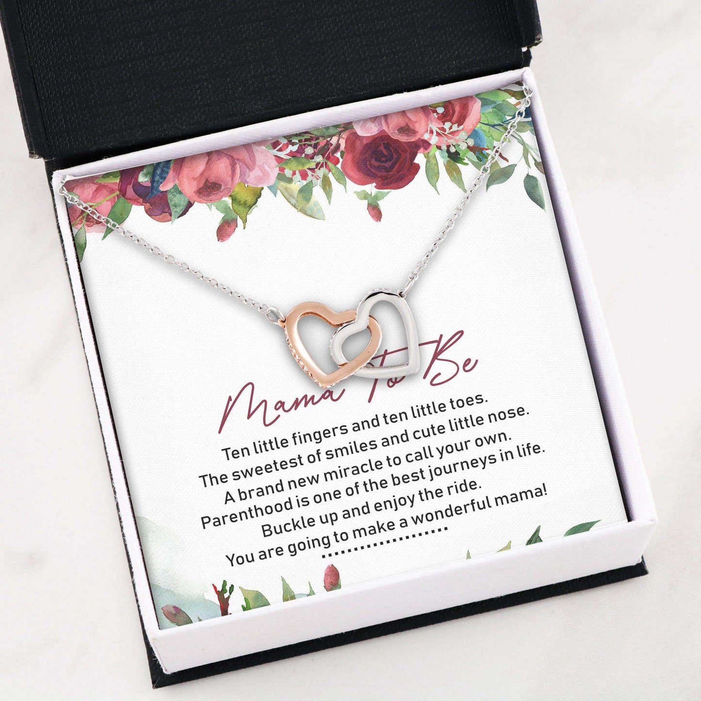 Mom To Be Necklace, Interlocking Hearts “ Mama To Be Necklace Gifts For Mom Gifts For Mom To Be (Future Mom) Rakva