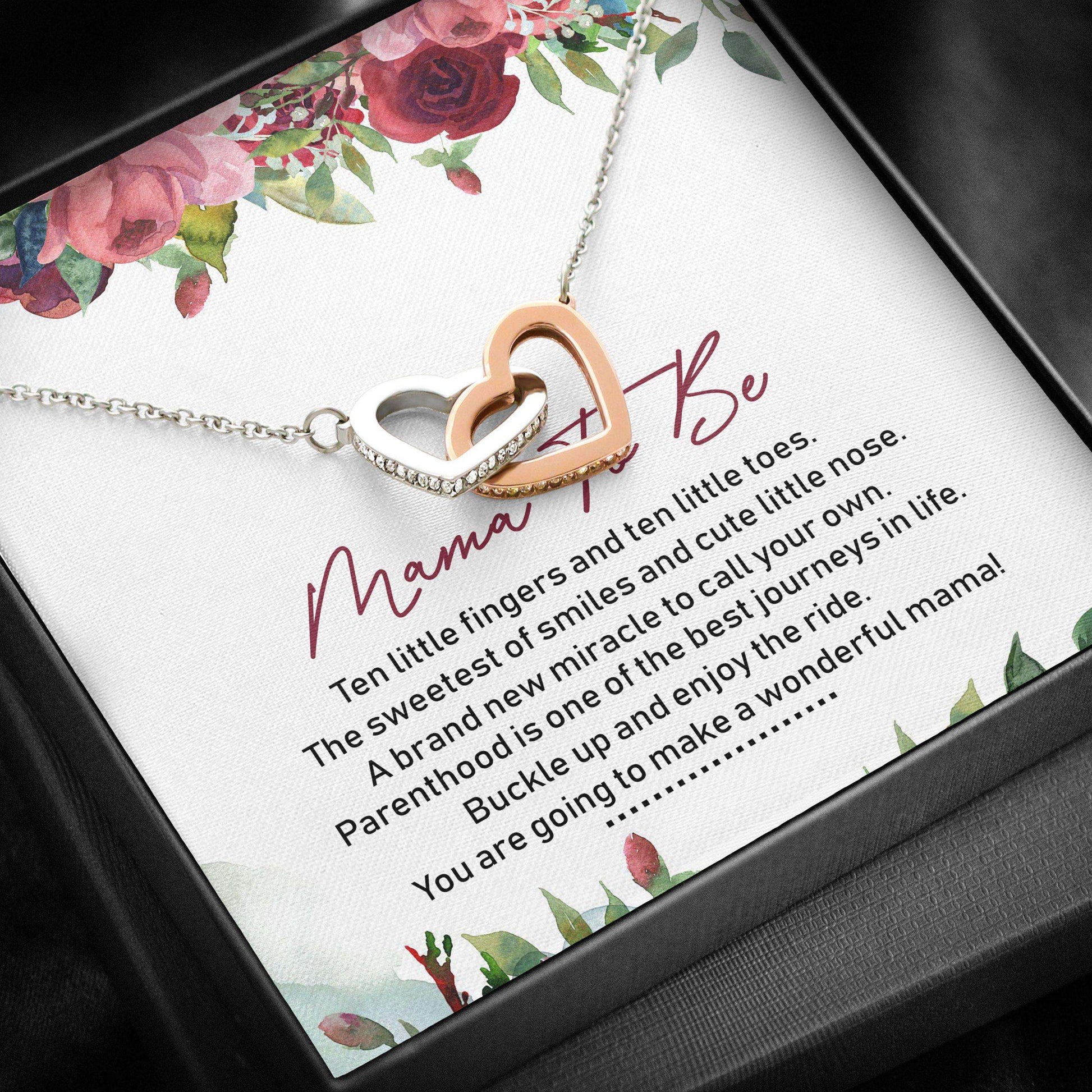 Mom To Be Necklace, Interlocking Hearts “ Mama To Be Necklace Gifts For Mom Gifts For Mom To Be (Future Mom) Rakva