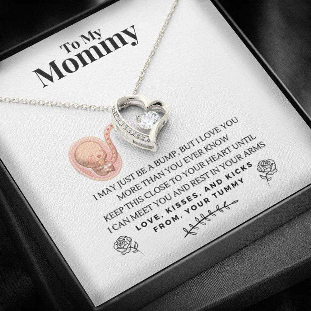 Mommy Necklace, A Baby’S Love To A Mom’S Heart Pregnancy Necklace Gift Gifts For Mom To Be (Future Mom) Rakva