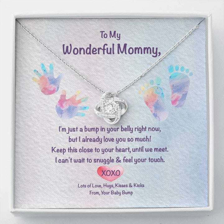 Mommy Necklace, Gift For Mom Love Your Baby Bump Love Knot Necklace, Gift For Mom Gifts for Mother (Mom) Rakva