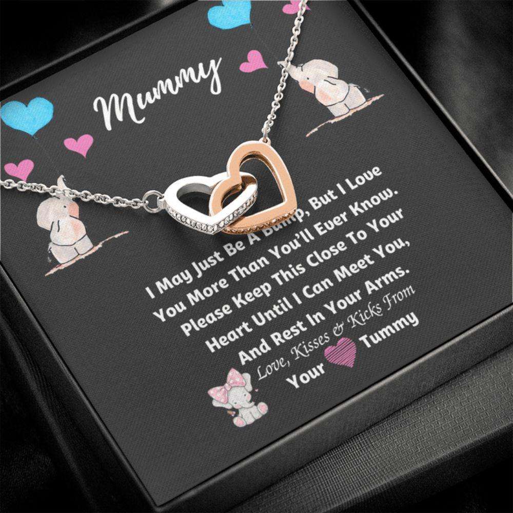 Mommy Necklace, Gift For Mummy From Unborn Baby, Rest In Your Arms Interlocking Necklace Gifts For Mom To Be (Future Mom) Rakva