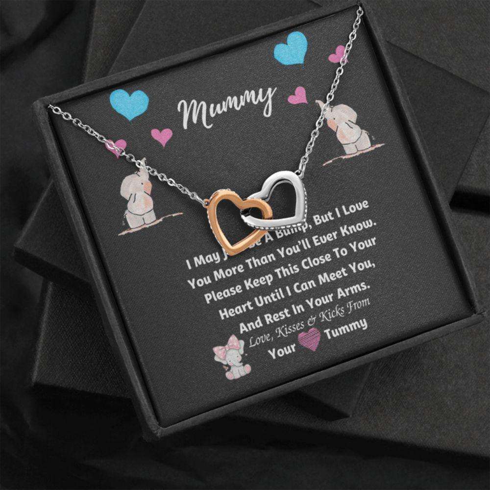 Mommy Necklace, Gift For Mummy From Unborn Baby, Rest In Your Arms Interlocking Necklace Gifts For Mom To Be (Future Mom) Rakva