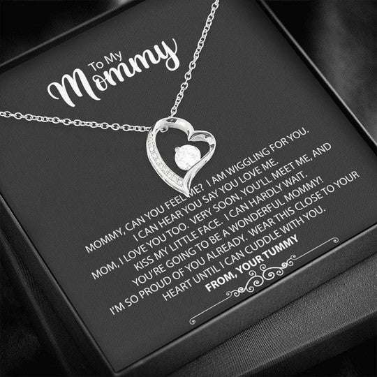 Mommy Necklace, I Am Wiggling For You Forever Love Necklace Tummy For Mommy Gifts for Mother (Mom) Rakva