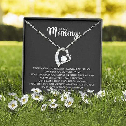 Mommy Necklace, I Am Wiggling For You Forever Love Necklace Tummy For Mommy Gifts for Mother (Mom) Rakva