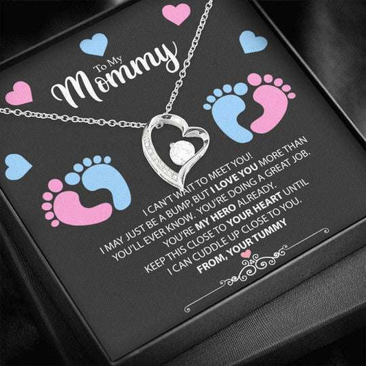 Mommy Necklace, I Can’T Wait To Meet You Forever Love Necklace For Mommy Gifts for Mother (Mom) Rakva