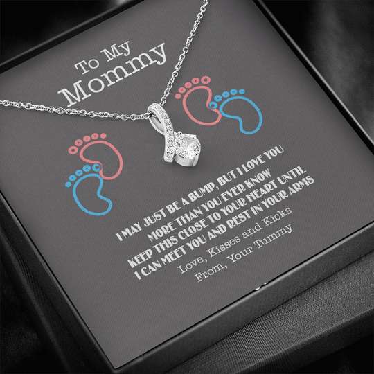 Mommy Necklace, Keep This Close To Your Heart Necklace Baby Bump Gift For Mom Gifts for Mother (Mom) Rakva