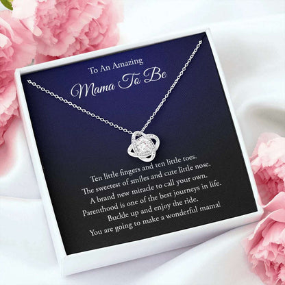 Mommy Necklace, Mama To Be Gift For Expecting Mom, Love Knot Necklace For Mom To Be Gifts For Mom To Be (Future Mom) Rakva