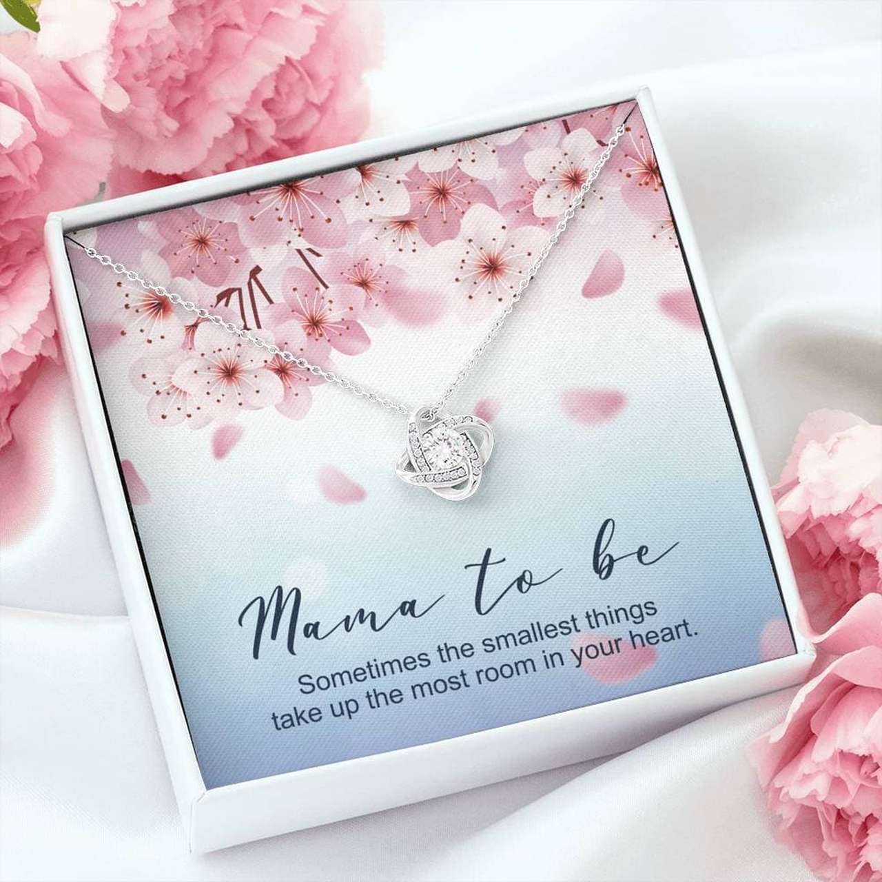 Mommy Necklace, Mama To Be Gift The Smallest Things Love Knot Necklace Gifts For Mom To Be (Future Mom) Rakva